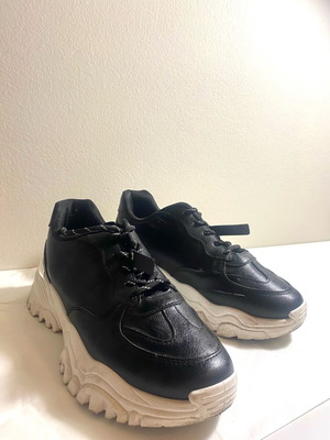 Black shoes with silver detail used, size 39