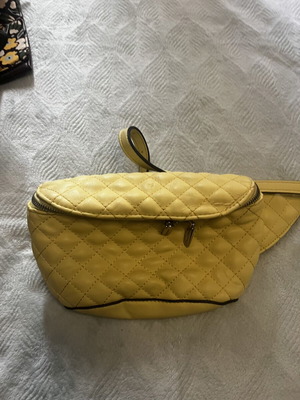 Woman Wraistbag handmade, used, beige and yellow