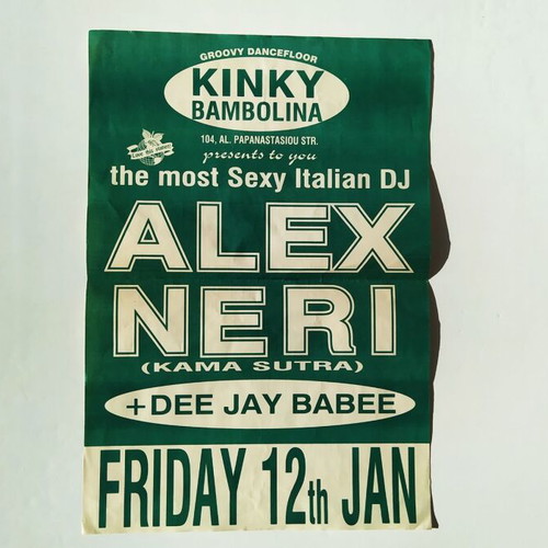 Club Kinky Bambolina poster with Alex Neri used 32x47cm