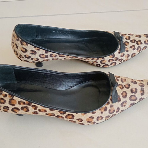 Zara leopard print leather kitten heels vintage Y2K 2005 used