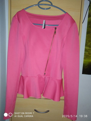 Pink Woman jacket-style cardigan like new, pink, size M