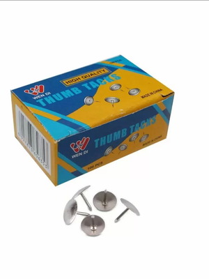 Metal thumbtacks new, pack of 100, blue
