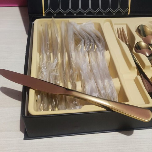 Gold Cutlery Set 23 Pieces New, Luxury