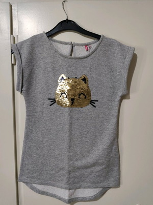 Orchestra blouse dress like new, size 8 years, gray with double sequins