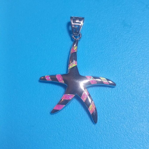Silver 925 pendant with pink opalina and large ring