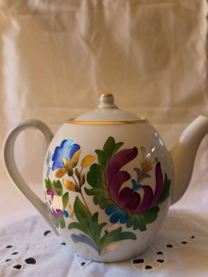 Vintage Soviet porcelain tea set from 1970s