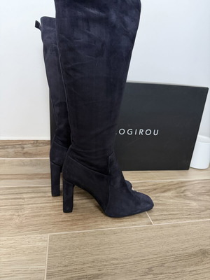 Kalogirou knee-high suede boots size 40 like new, bluenotte
