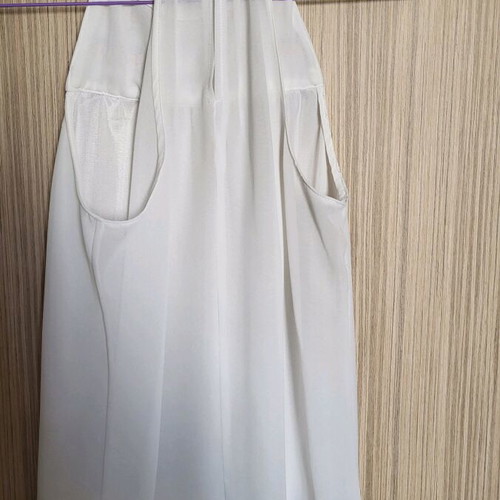 Women's top with sequins used, white with pink embroidery, size M