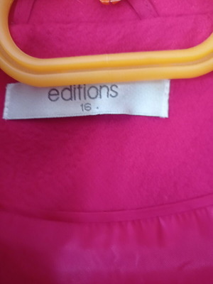 Women's fuchsia short coat Editions size 16 like new
