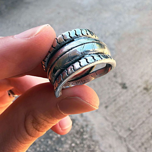 Aries Ring Size 61 EU Handmade Tin Silver Color New