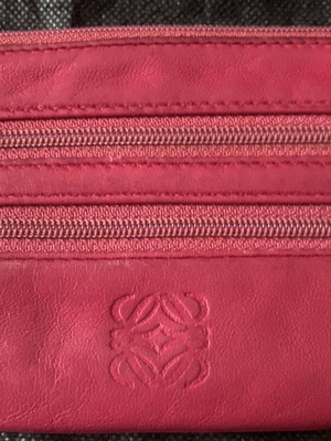 Loewe vintage leather coin purse nappa leather, fuchsia
