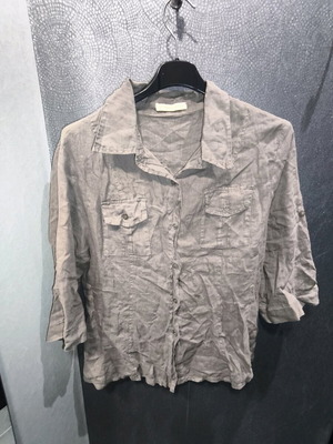 Linen shirt beige/brown like new, small-medium
