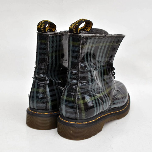 Dr. Martens tartan boots used, grey black, size 39