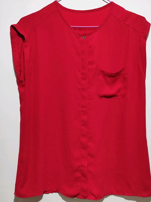 Vintage women's top L red/fuchsia like new