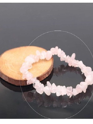 Bracelet with rose quartz new handmade elastic