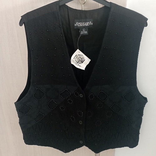 Sugar black vest new, size L