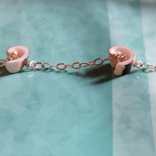 Silver 925 anklet new with chain and white shells