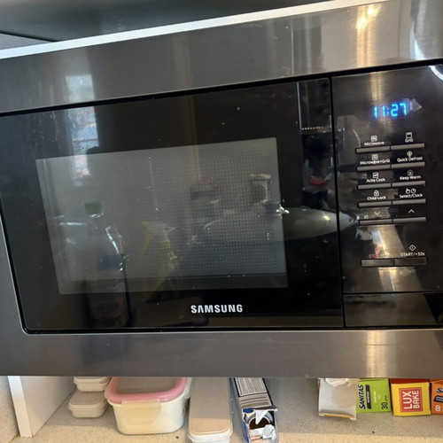 Samsung Built-in Microwave Oven MG23A7013CA with Grill and Custom Frame like new