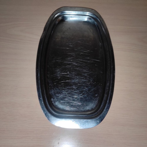 Inox serving platter used 23 x 13 cm