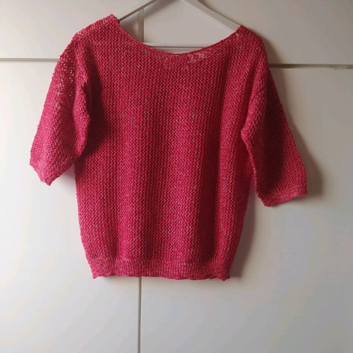 Bershka knitted blouse with stars, like new, red size M