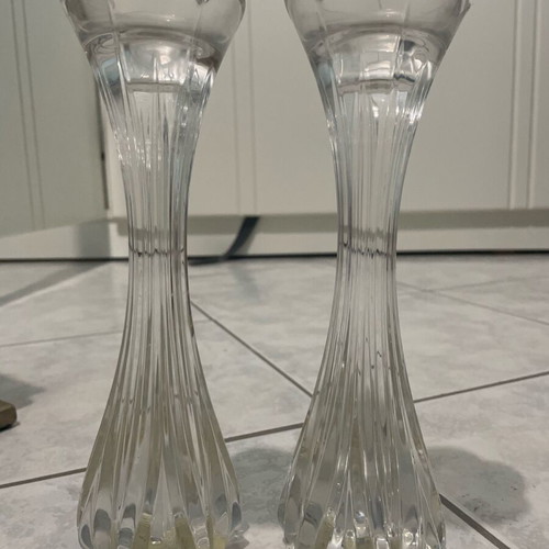 Set of 2 vintage crystal candlesticks new with tags