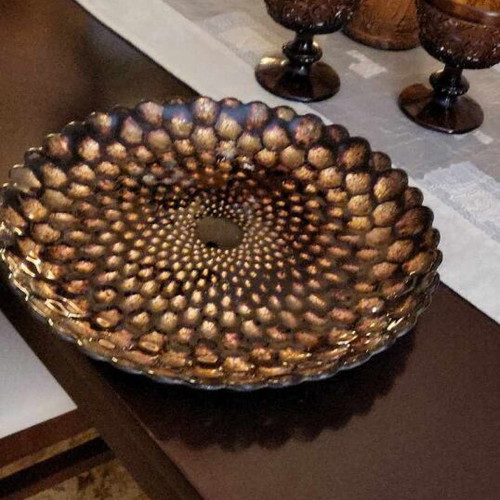 Decorative glass platter like new