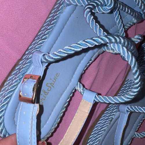 Rope Sandals like new, size 40, blue flat design