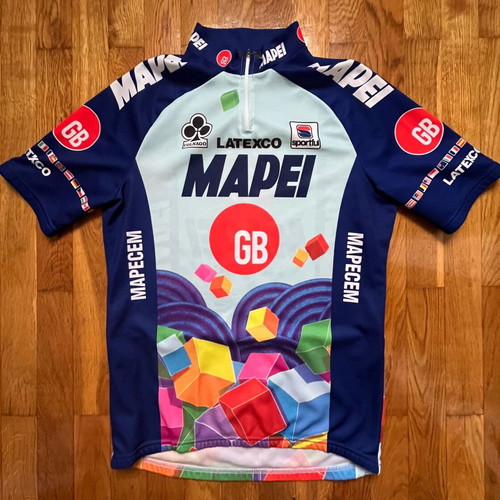 Mapei professional team cycling jersey used, size M