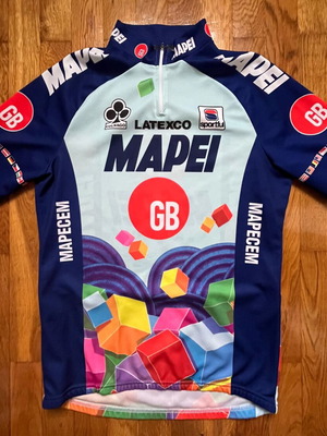 Mapei professional team cycling jersey used, size M