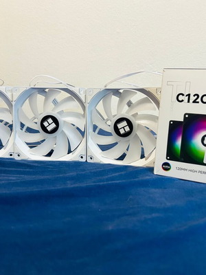 Thermalright TL-C12CW-S Λευκοί ανεμιστήρες κουτιού 120mm σετ 3 σαν καινούργιοι
