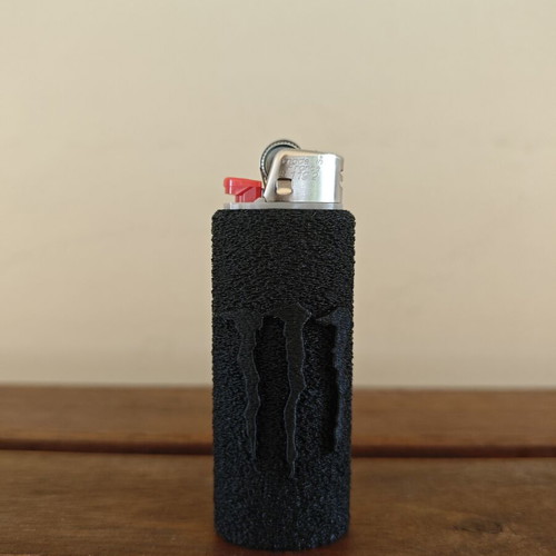 BIC Lighter Case like new, 3D print with Monster logo, PLA plastic