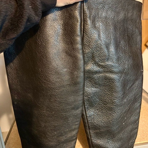 Leather boots with fur used, size 38, black