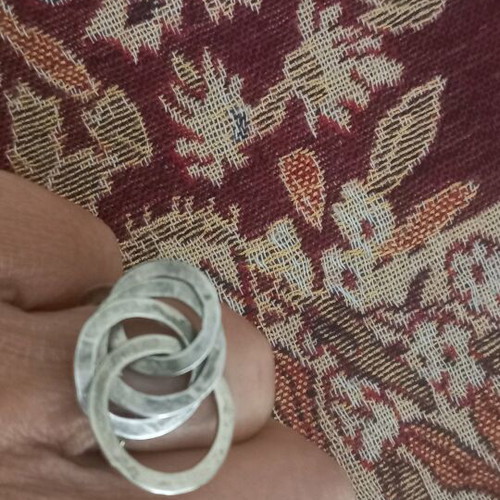 Silver handmade ring with rings