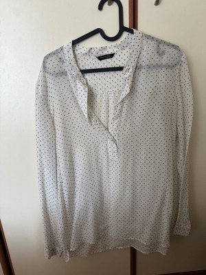 Massimo Dutti shirt new, white, semi-transparent, size M