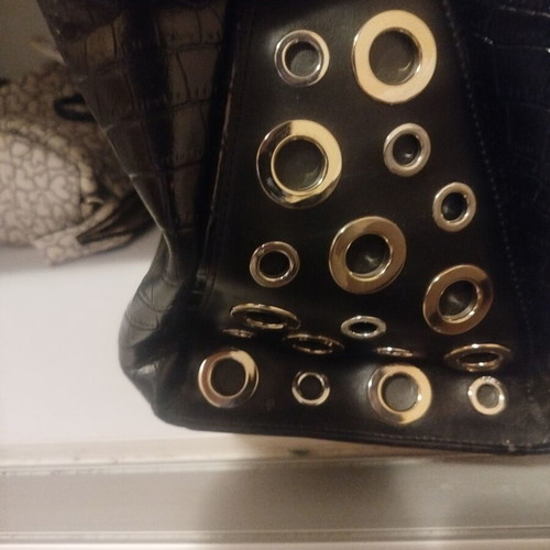 Cavalli BB Large Leather Handbag Black New