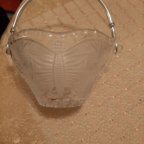 Crystal fondue pot vintage, new