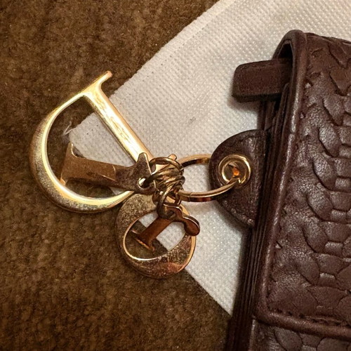 Lady Dior Woven brown wallet like new