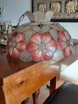 Capiz shell lamp used, handmade, beautiful ceiling light