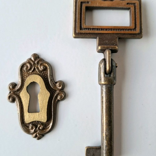 Old vintage key with lock cover new, 1960-70s