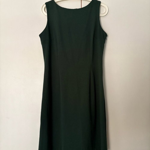 Lui E Lei midi dress dark green like new, sleeveless with lace