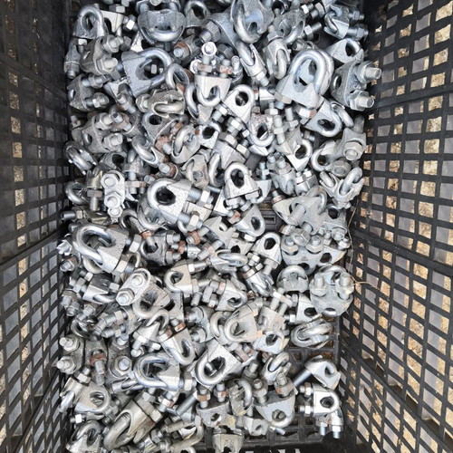 Wire rope clamps new galvanized, set of 200, various sizes
