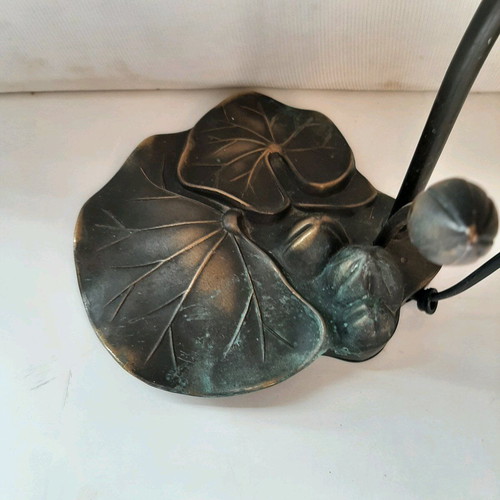 Bronze lamp used, 1970s with lampshade
