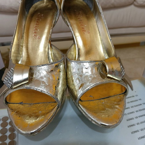Simin women's sandals used, size 36, gold color