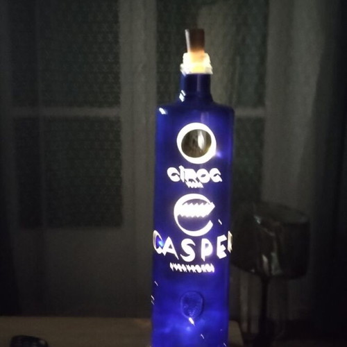 Decorative bottle with lights, height 42 cm