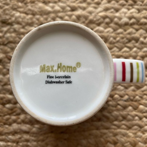 Striped colorful mug used