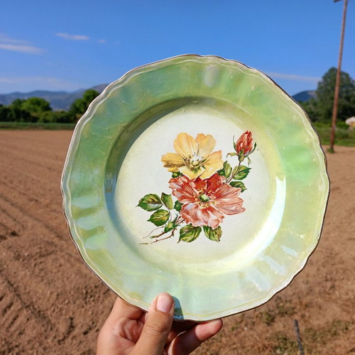 Decorative plate used with flowers Greek production