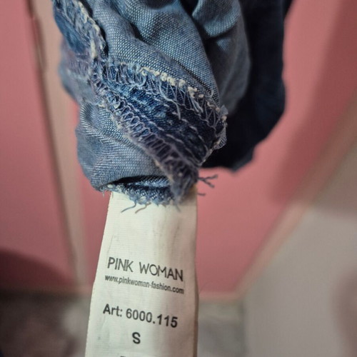 Pink Woman short dress denim size S like new blue