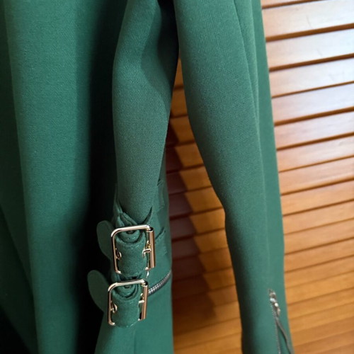 Zara coat with gold zippers new, green