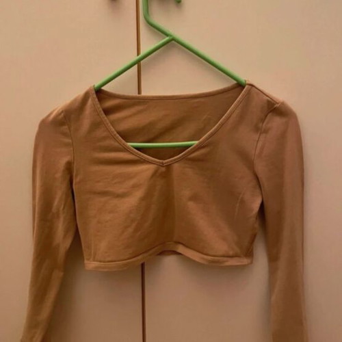 Crop shirt Shein beige, worn once, size XS/S