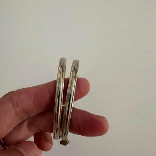 Vintage 90s hoop earrings used, gold and silver